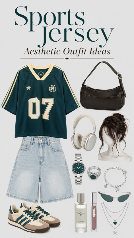 Sports Jersey Aesthetic Outfit Ideas for a cool school day look