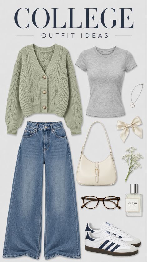 College Outfit Ideas - Quiet Luxury Campus Look