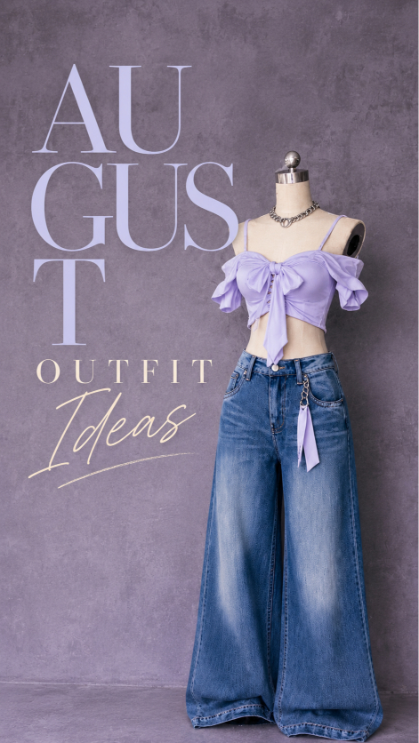 August to fall outfit idea with unique styling and denim