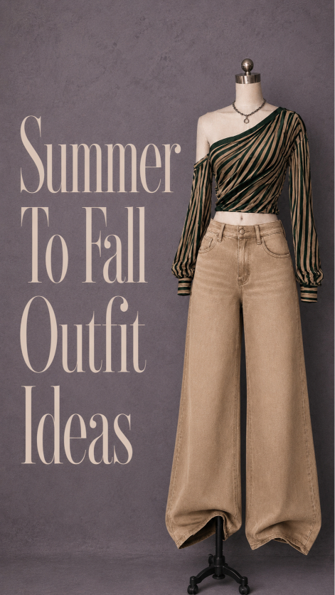 Easy summer to fall denim outfit transition with light layering
