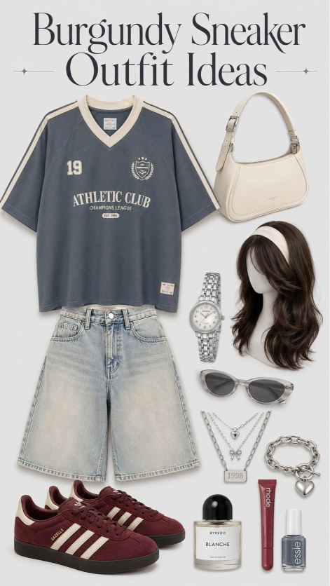 Burgundy Sneaker Outfit Ideas Fall