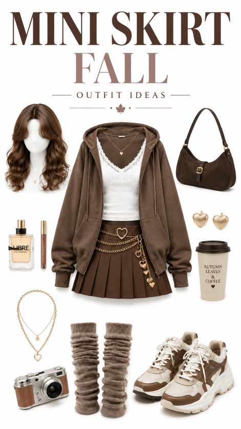 Mini Skirt Fall Outfit Ideas