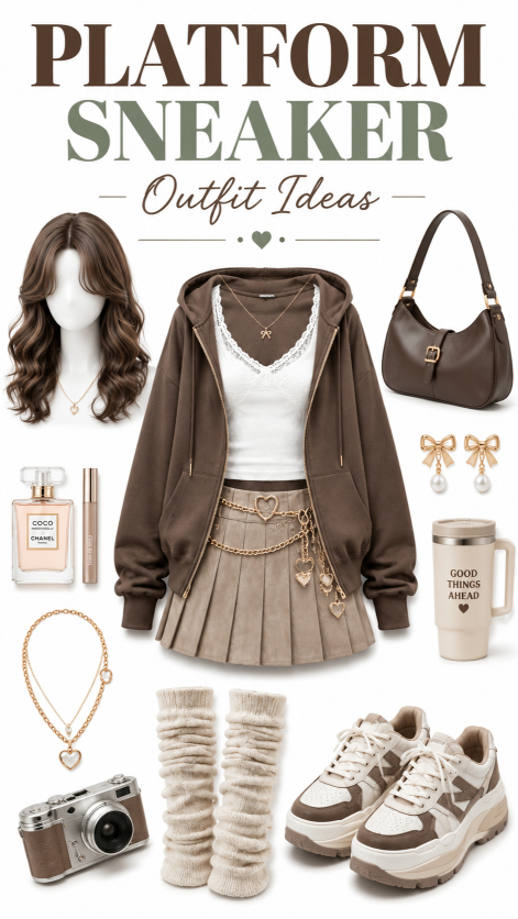 Platform Sneaker Outfit Street Style Women