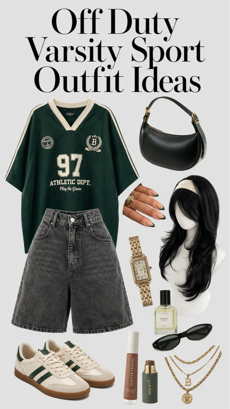 Off Duty Varsity Sport Outfit Women