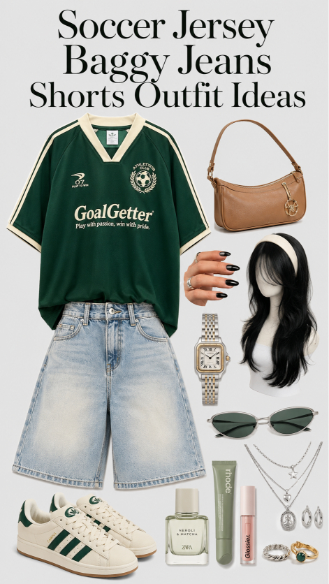 Soccer Jersey Baggy Jeans Street Style Outfit