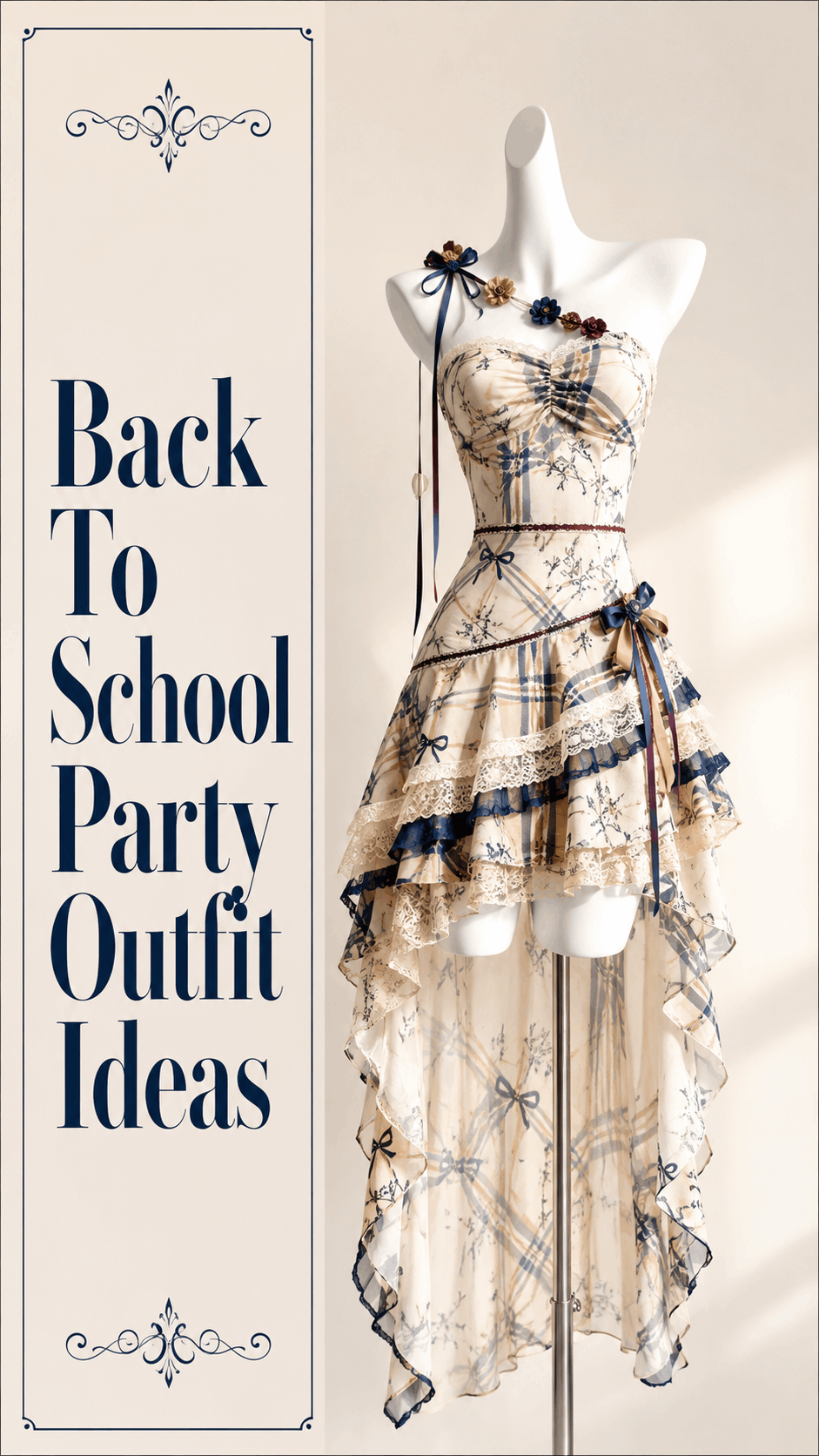 Romantic back to school party dress outfit idea