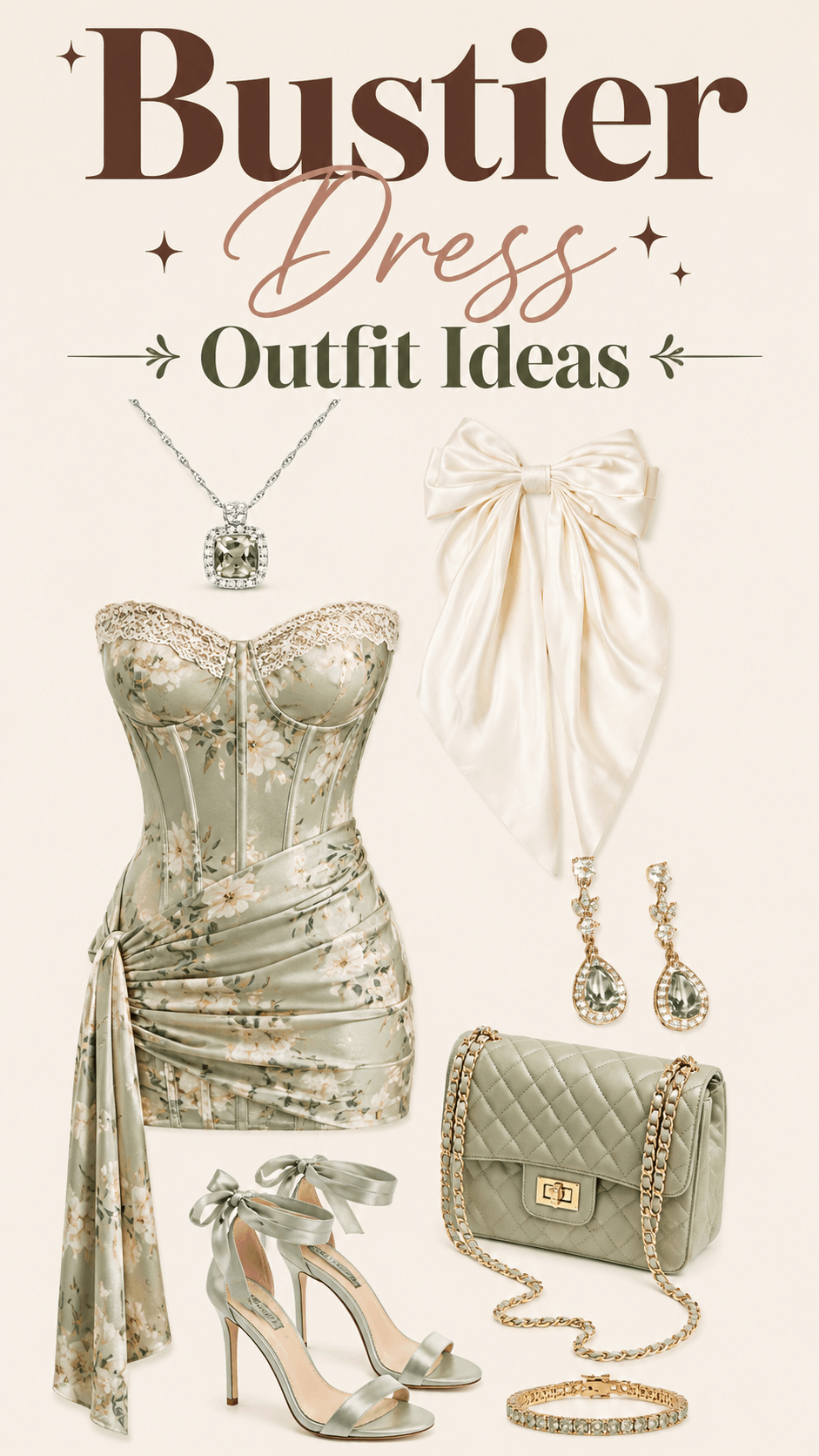 Sage bustier dress outfit idea