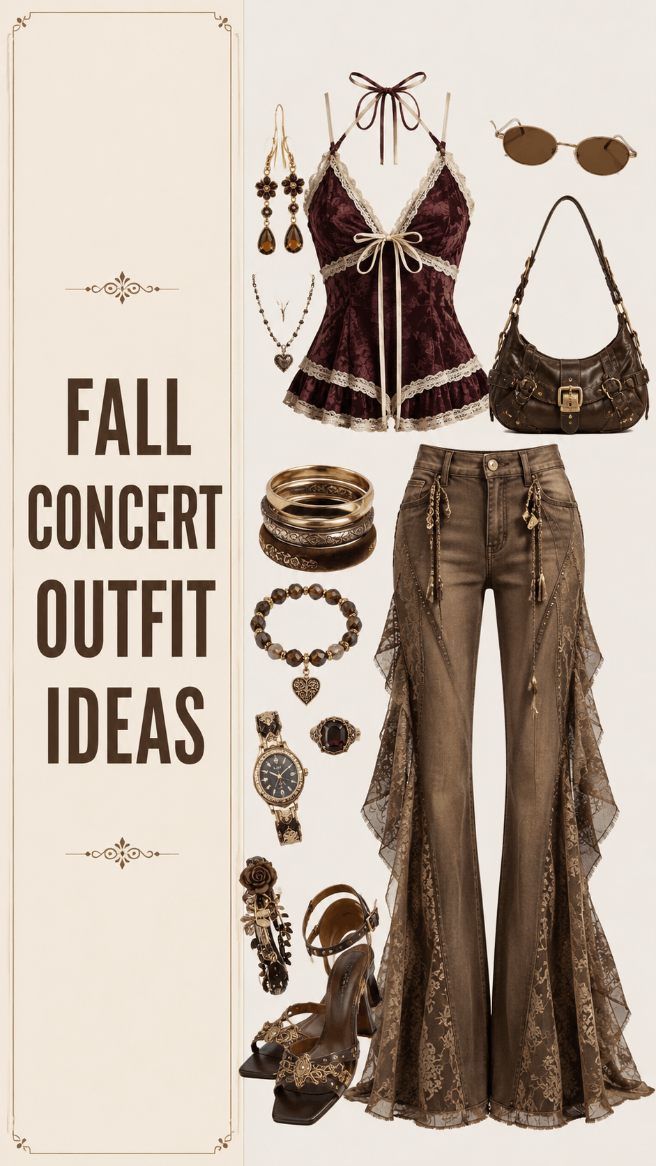 Fall concert lace corset outfit idea