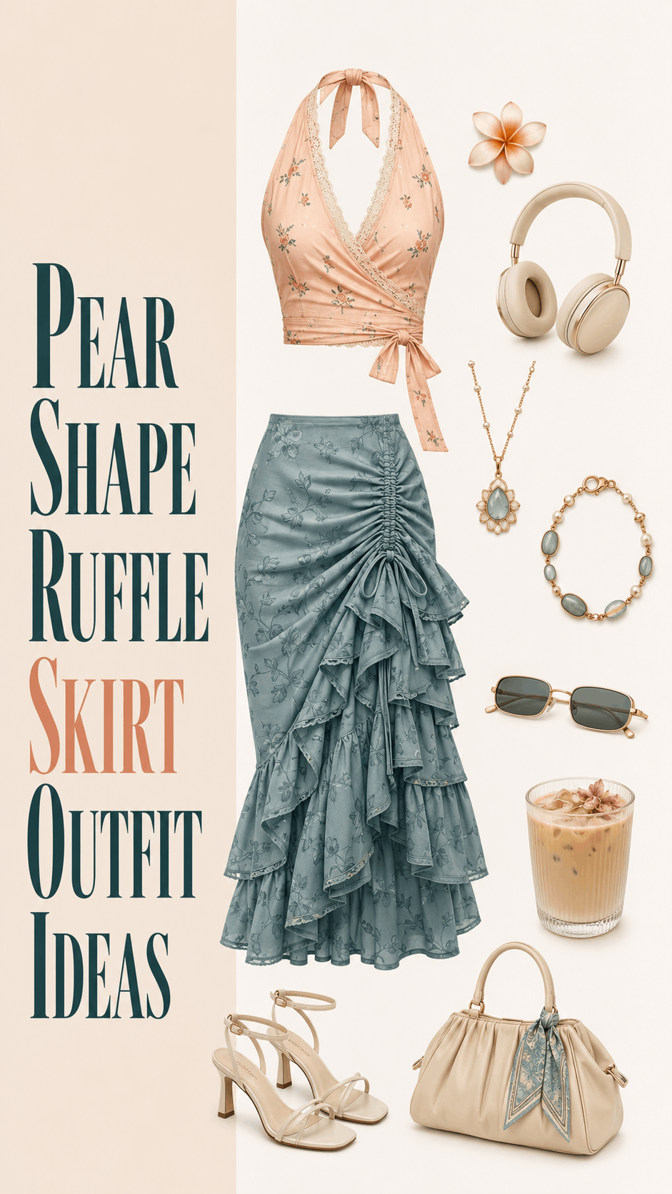 Pear shape ruffle skirt outfit idea