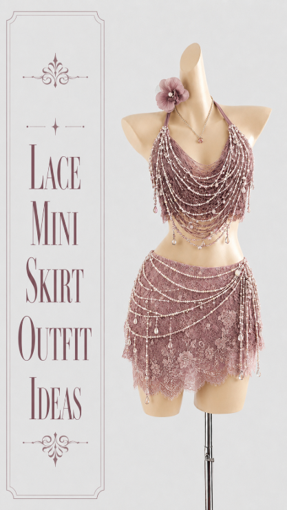 Lace Mini Skirt Outfit Ideas