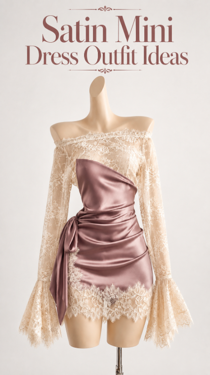 Satin Mini Dress Outfit Ideas