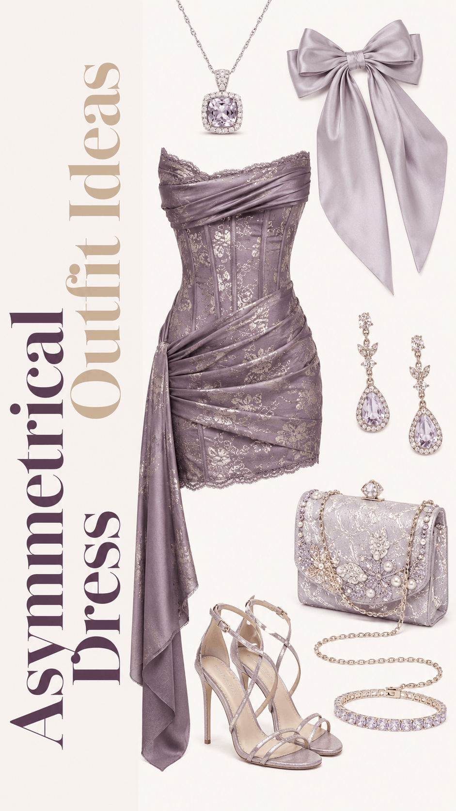 Soft asymmetrical dress outfit idea
