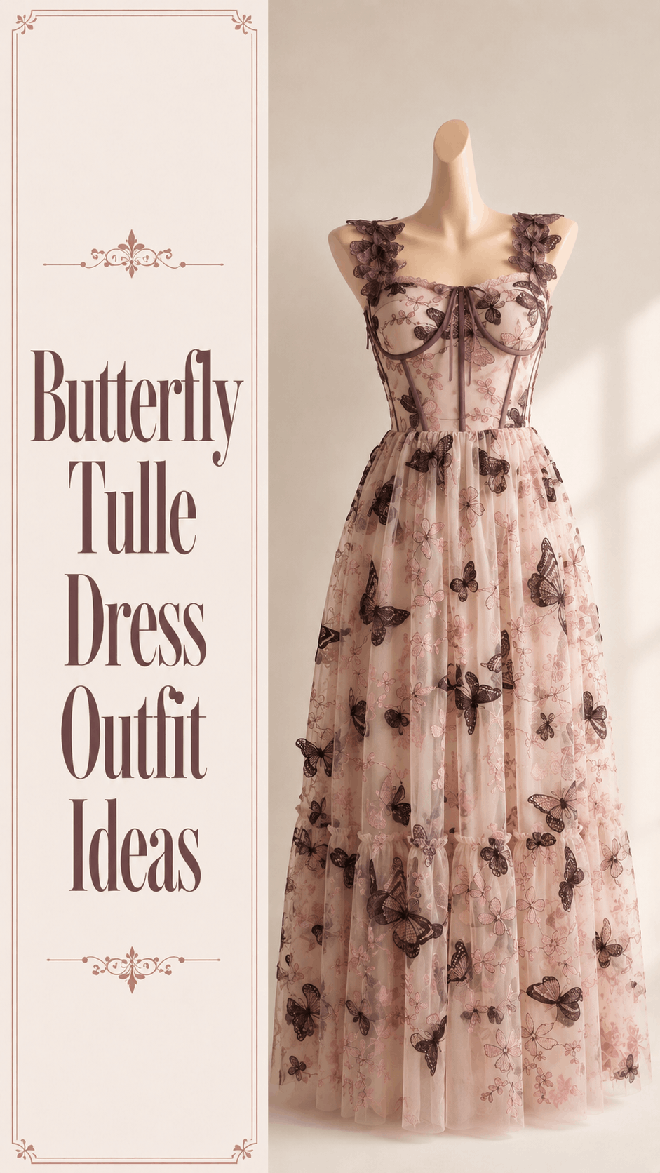 Butterfly floral garden dress outfit idea