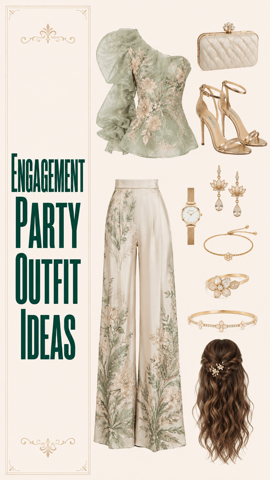 Engagement party soft glam outfit idea