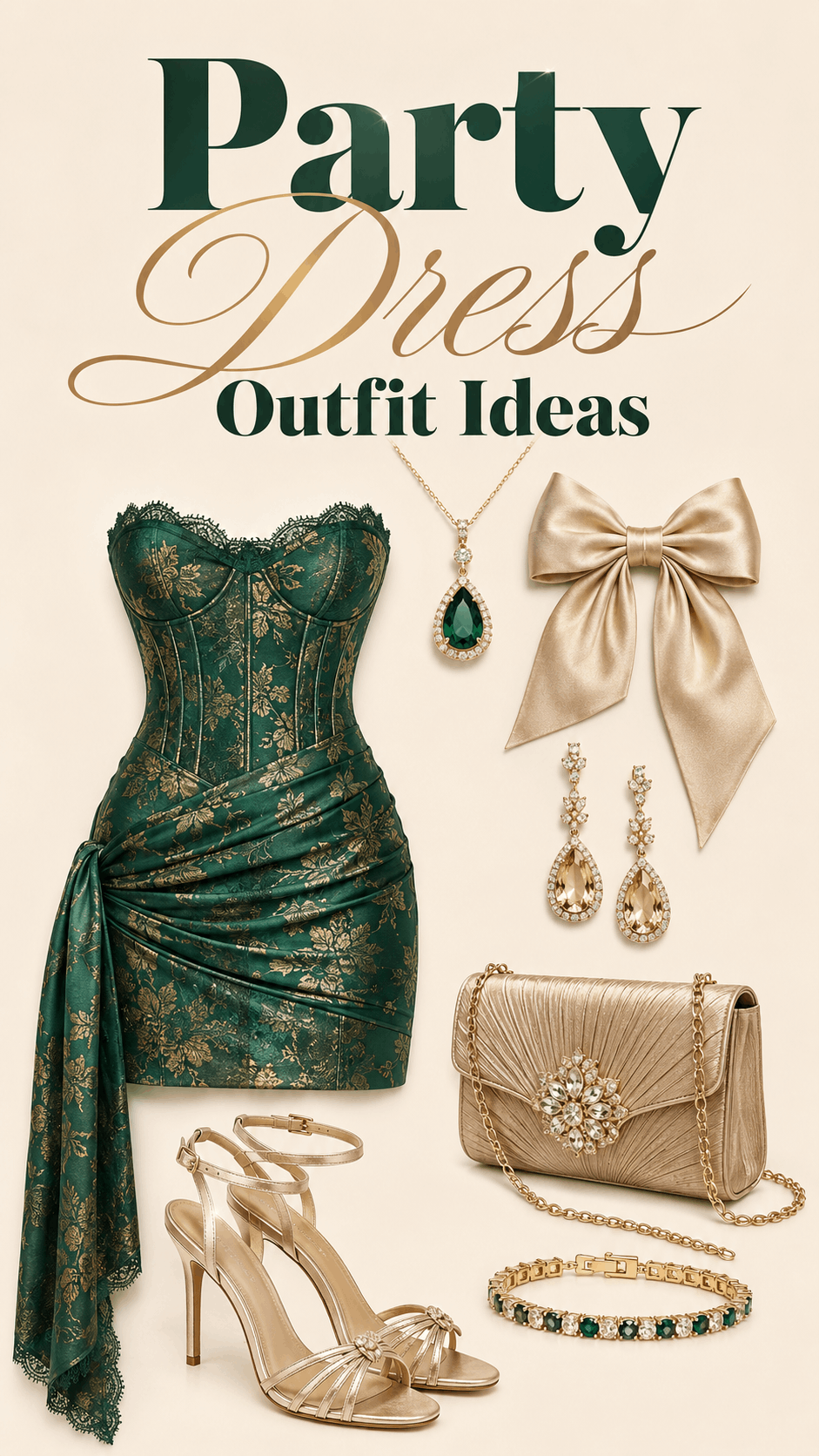 Party dress with glam accessories outfit idea