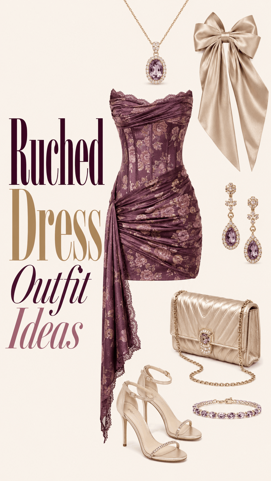 Ruched mini dress party outfit idea