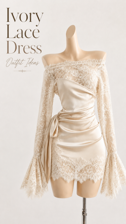 Ivory Lace Dress Outfit Ideas