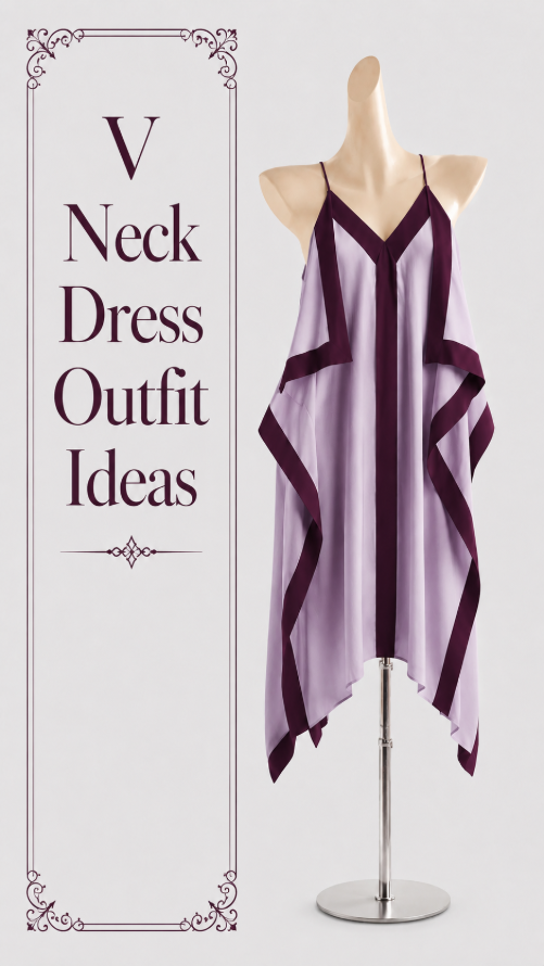 V-Neck Dress Outfit Ideas