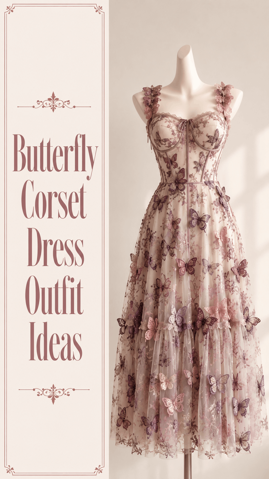 Butterfly print boho dress outfit idea