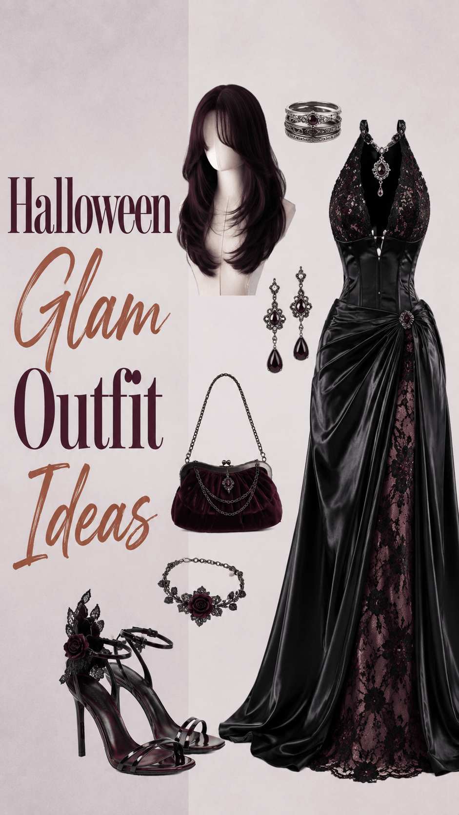 Halloween party glam outfit idea
