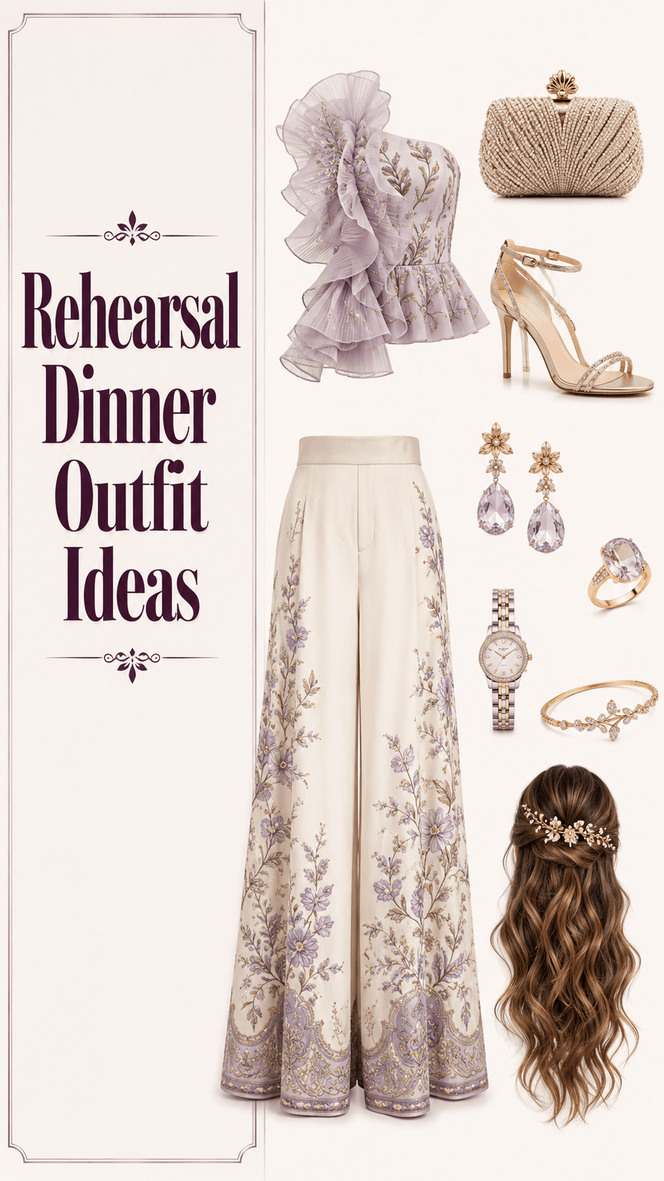 Rehearsal dinner soft glam outfit idea