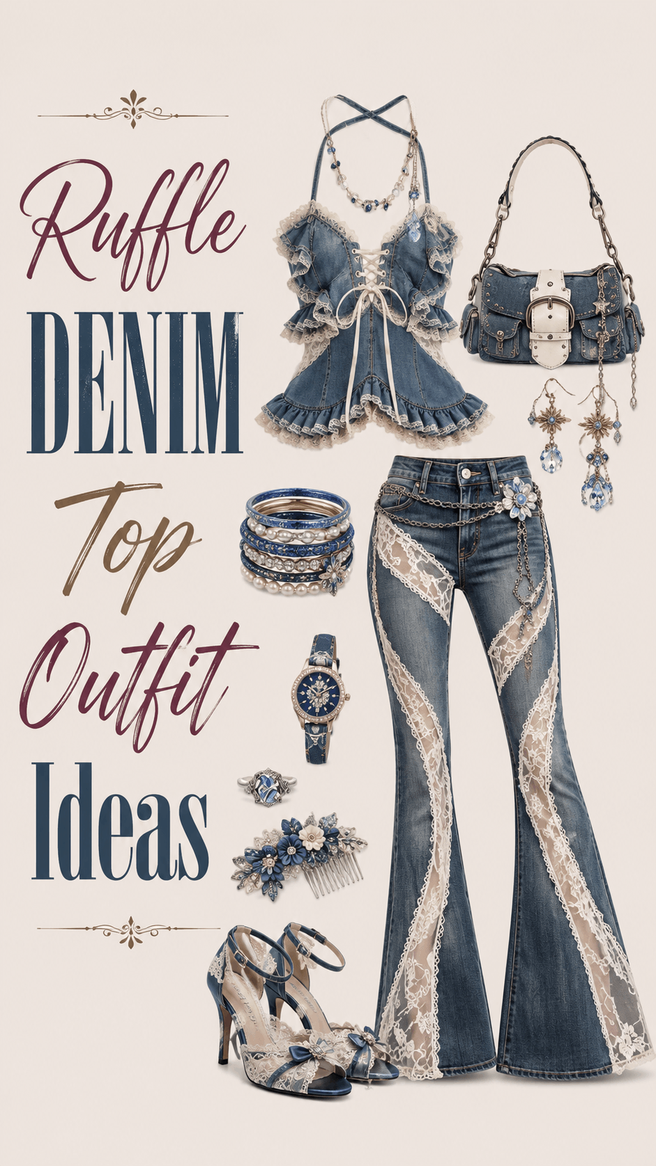 Ruffle detail fall outfit idea