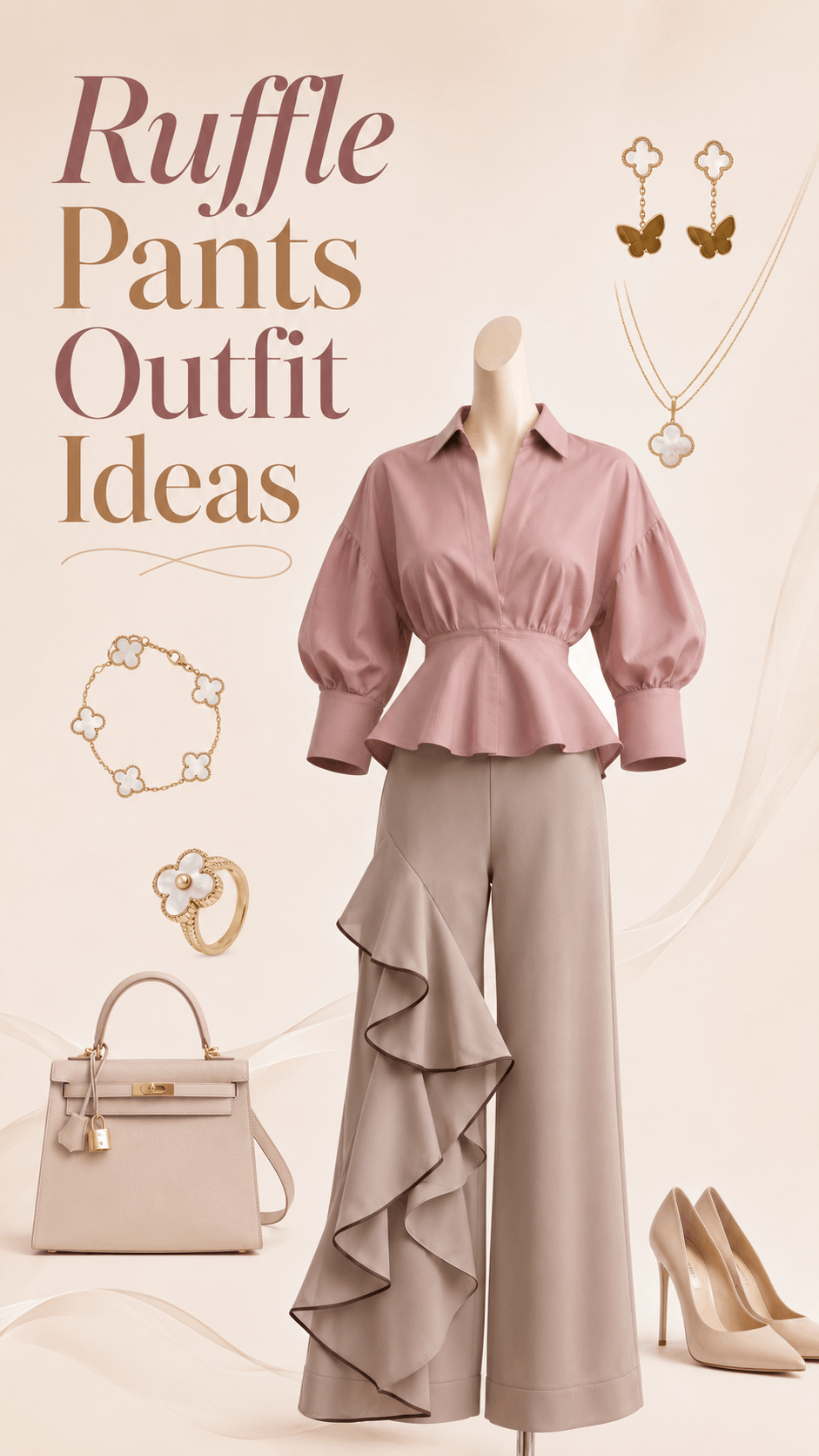 Romantic ruffle dinner outfit idea