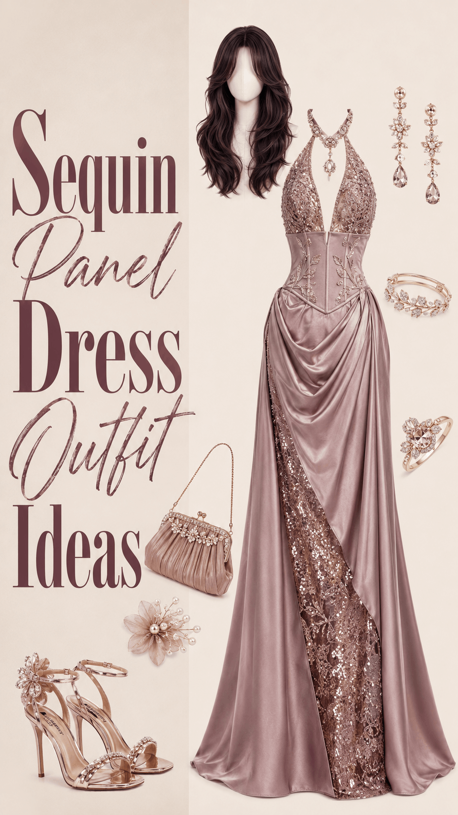 Sequin panel dress outfit idea