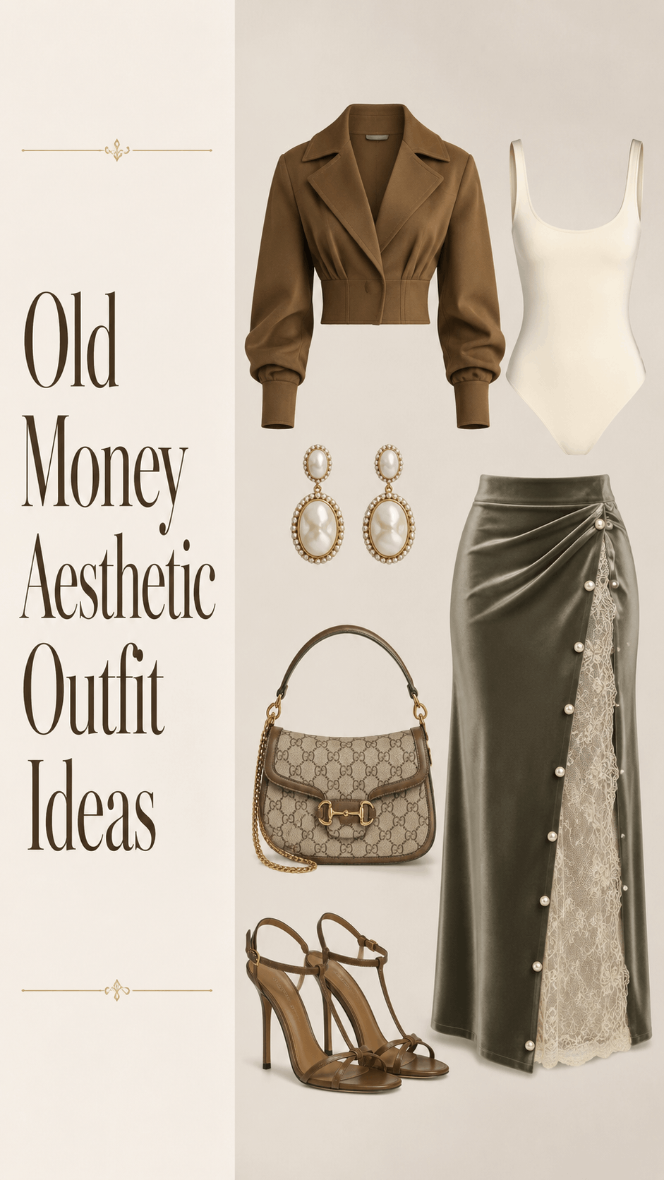Old money aesthetic outfit with satin skirt