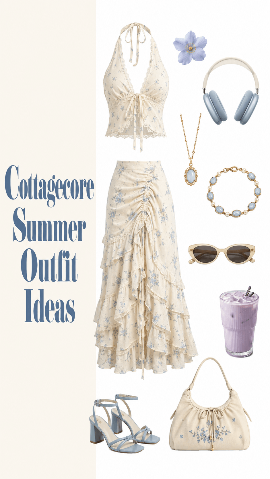 Cottagecore summer outfit with ruffle skirt