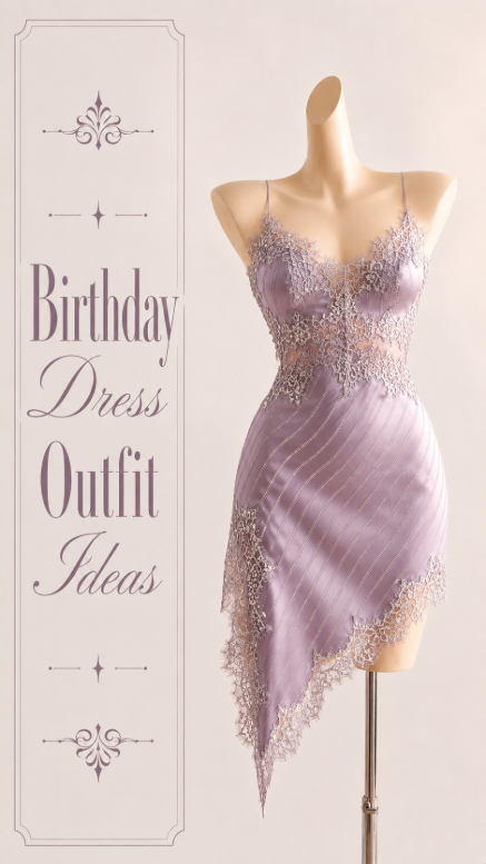Lavender lace birthday dress outfit idea