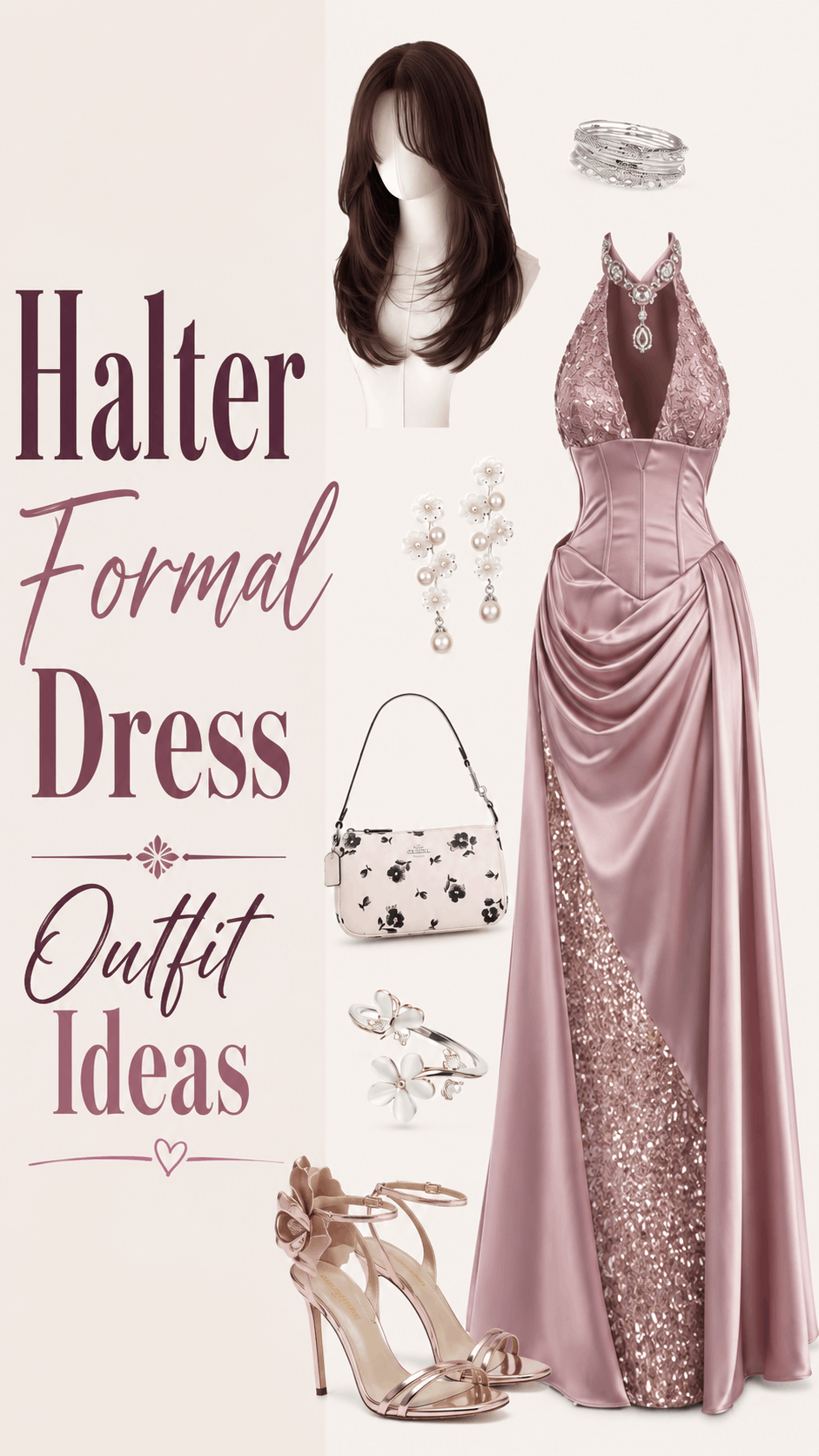 Halter neck dress outfit idea