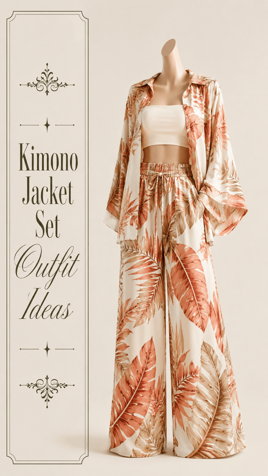 Kimono sleeve resort blouse outfit idea