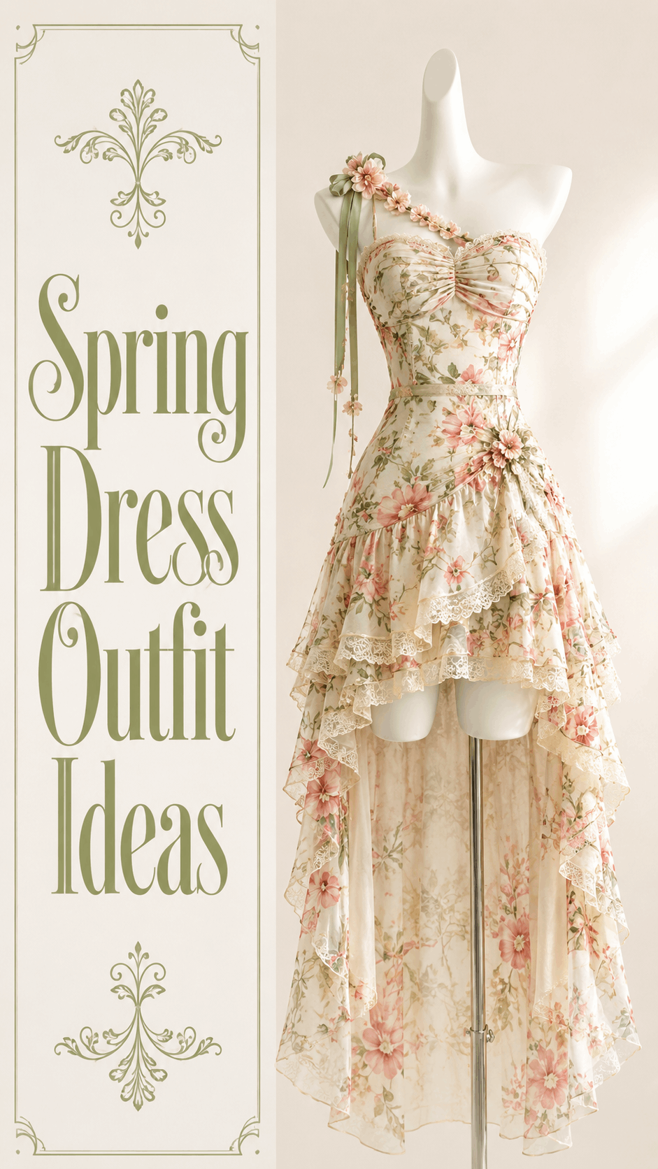 Spring vacation floral dress outfit idea
