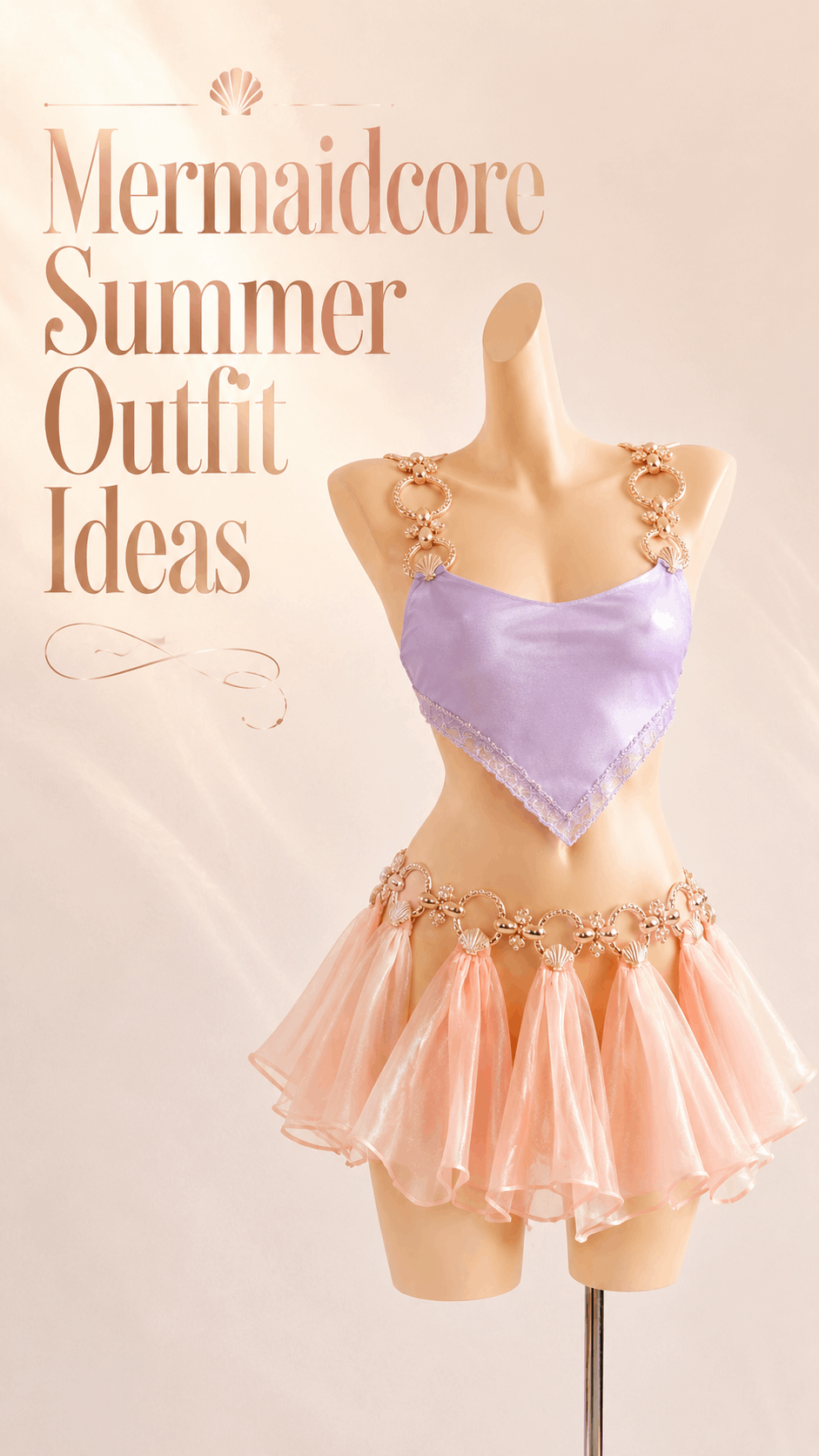 Mermaid inspired feminine dress outfit idea