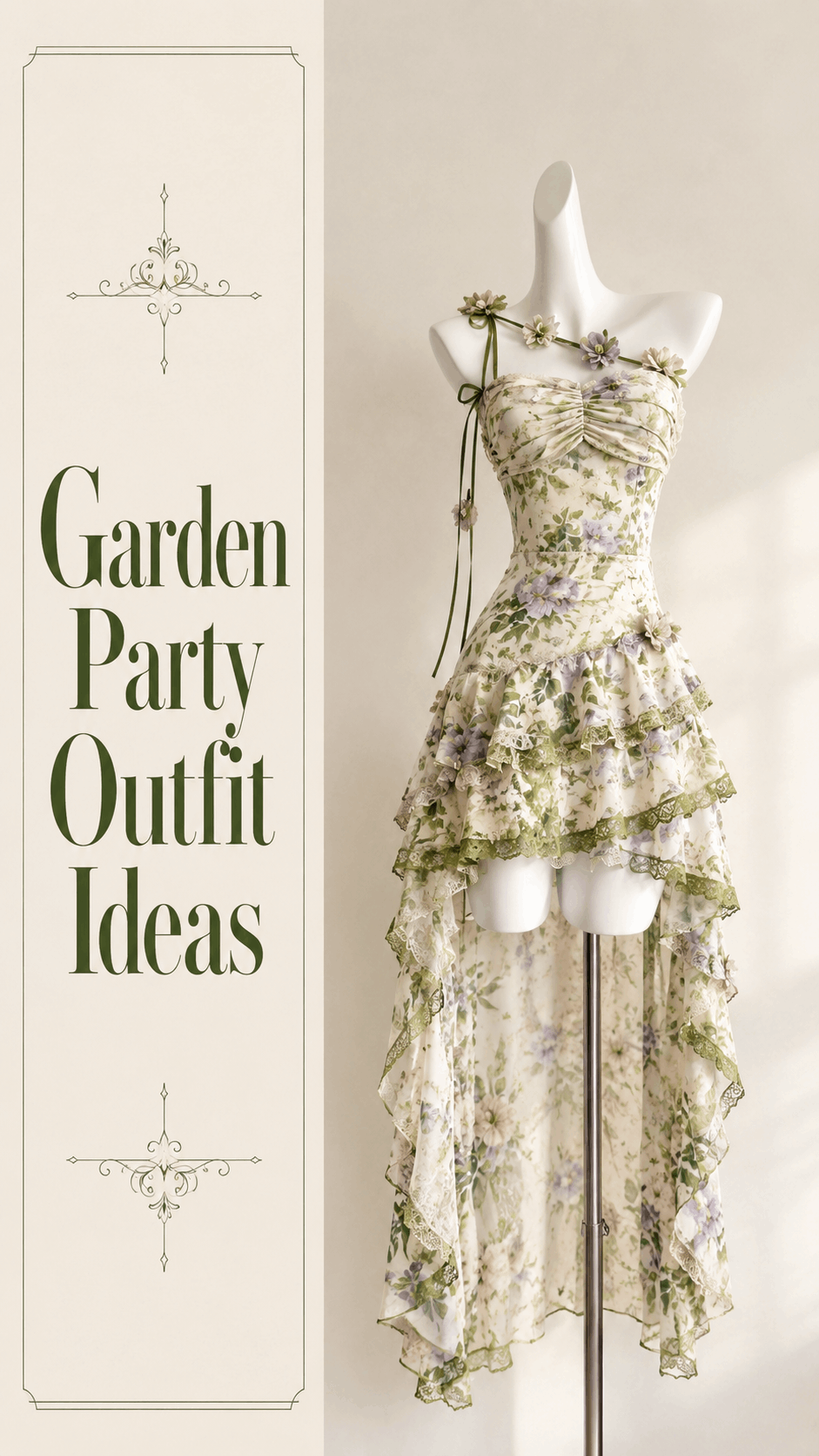 Garden party floral feminine outfit idea