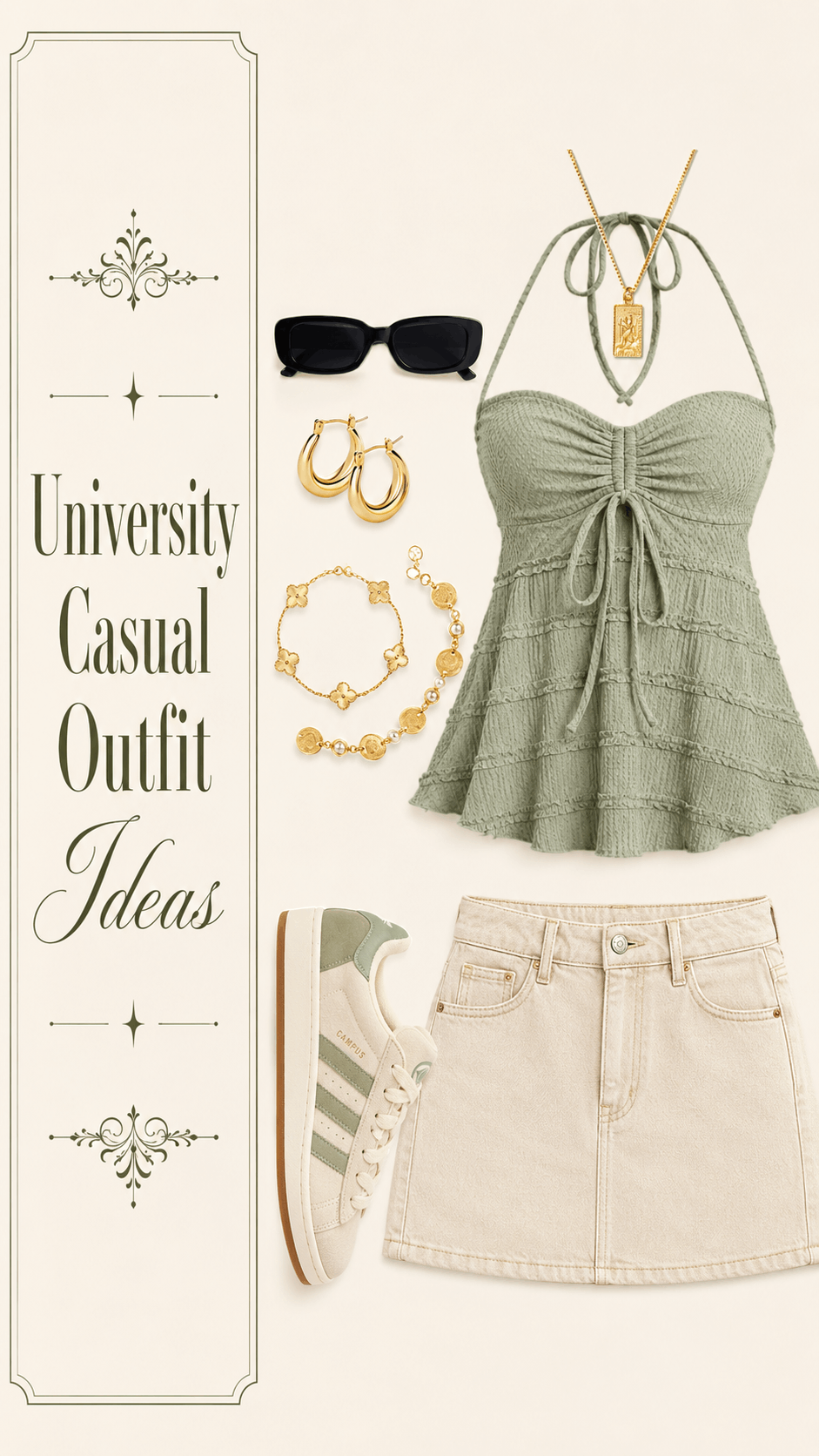 University soft girl outfit idea