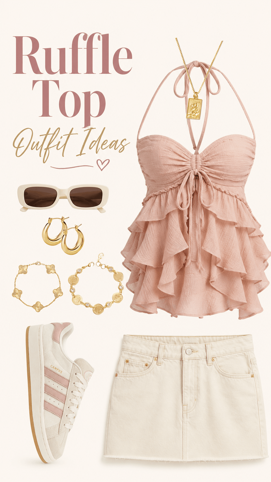 Ruffle detail everyday glam outfit idea
