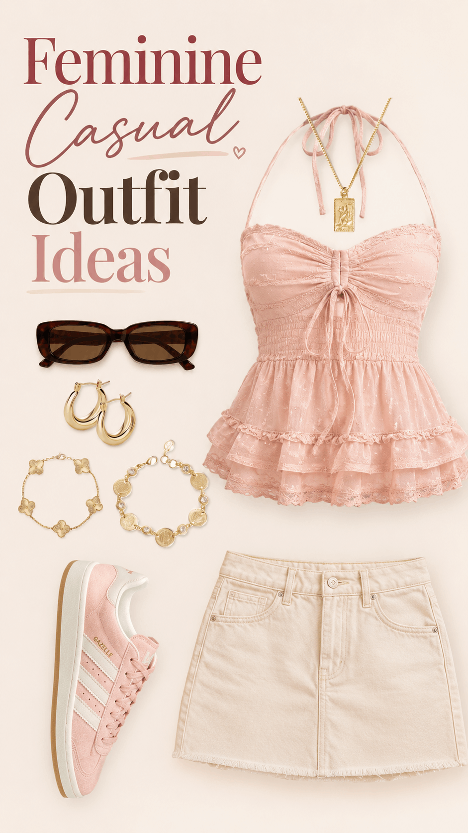 Feminine evening dress with soft details outfit idea