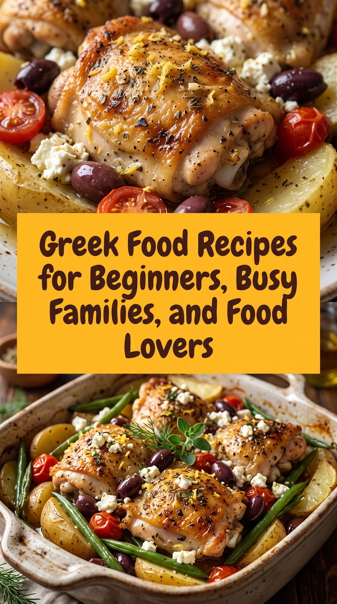Greek Lemon Chicken and Potatoes prepared for Greek Food Recipes for Beginners, Busy Families, and Food Lovers, showing the finished dish