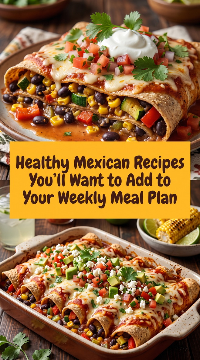 Healthy Black Bean Vegetable Enchiladas prepared for Healthy Mexican Recipes You’ll Want to Add to Your Weekly Meal Plan, showing the finished dish