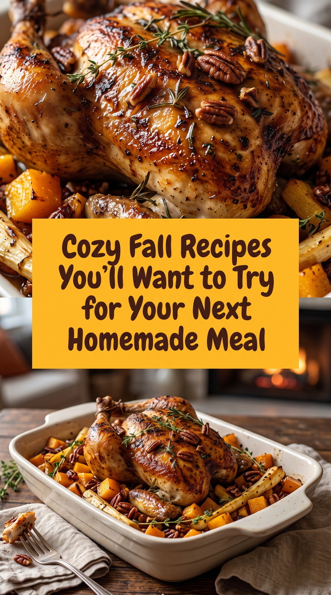 Maple Herb Roast Chicken with Fall Vegetables prepared for Cozy Fall Recipes You’ll Want to Try for Your Next Homemade Meal, showing the finished dish