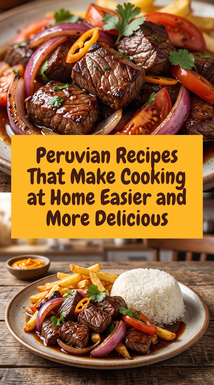 Peruvian Lomo Saltado prepared for Peruvian Recipes That Make Cooking at Home Easier and More Delicious, showing the finished dish