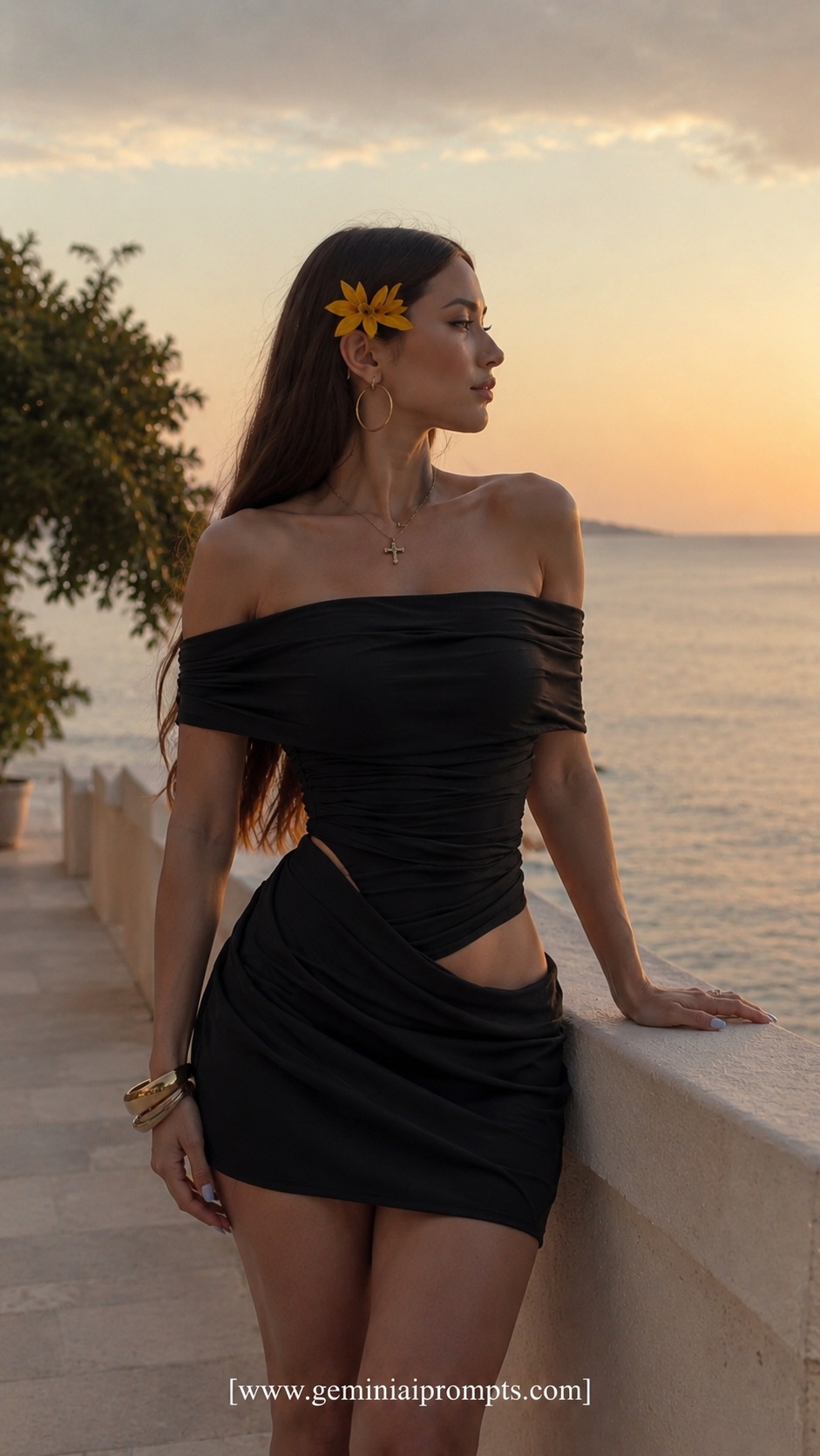 Vacation Night Set With Side Cutouts fashion outfit idea