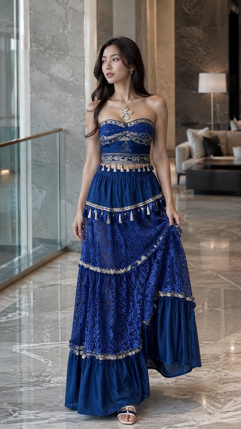 Romantic Ruffle Skirt for Brunch fashion outfit idea