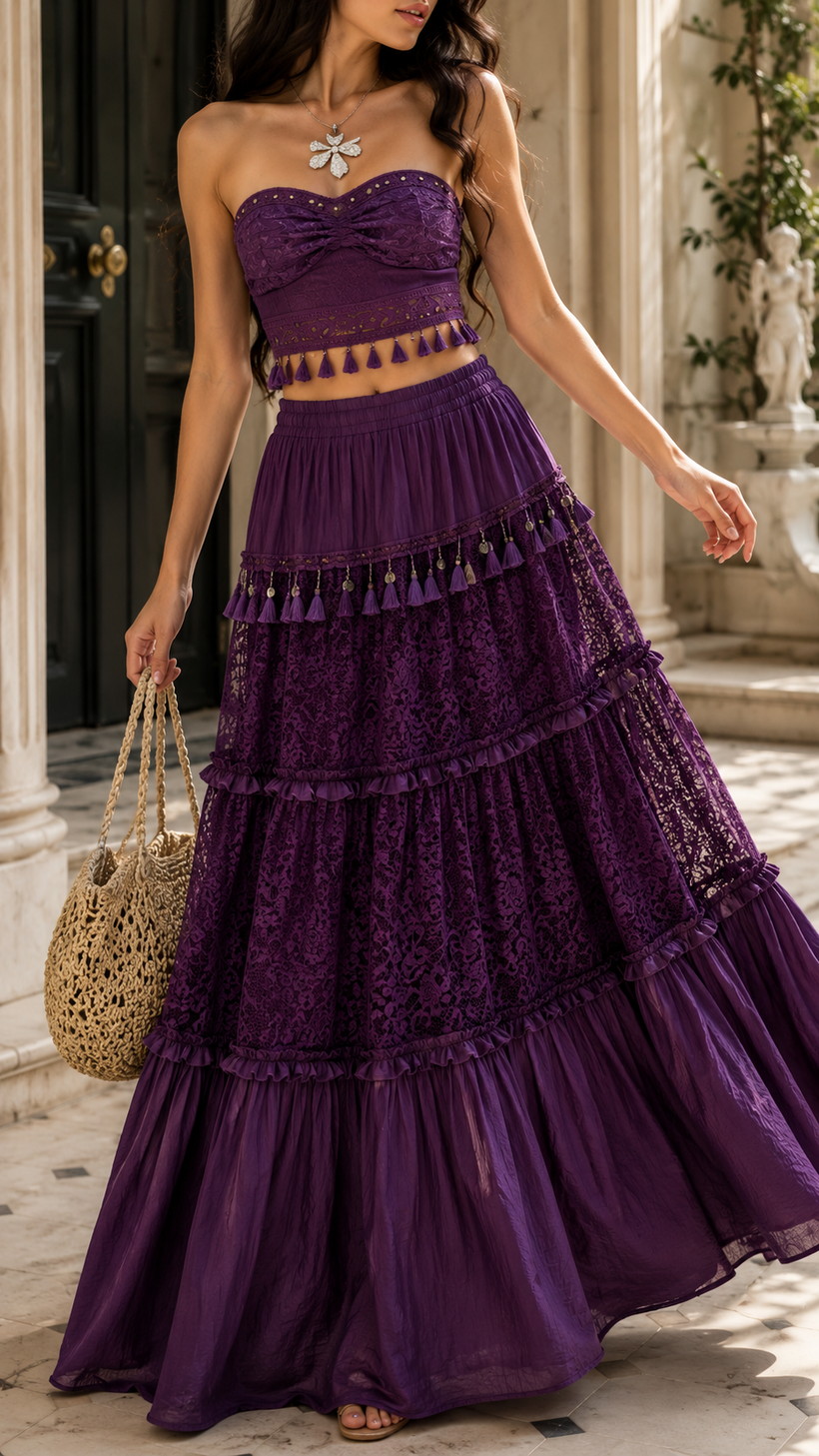 Soft Ruffle Maxi Look for a Romantic Day fashion outfit idea