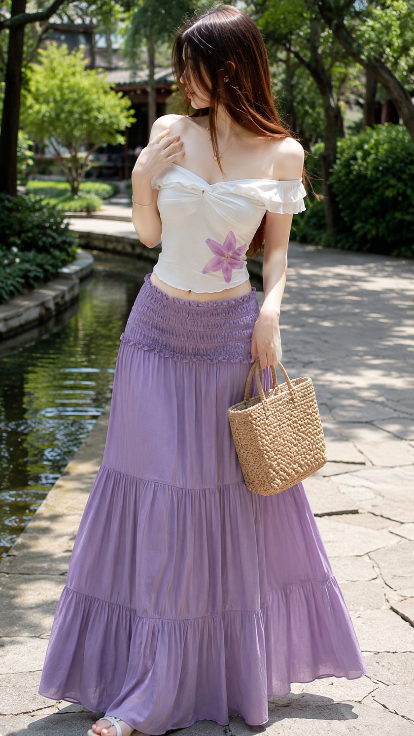 Dreamy White Crop Top for Vacation fashion outfit idea