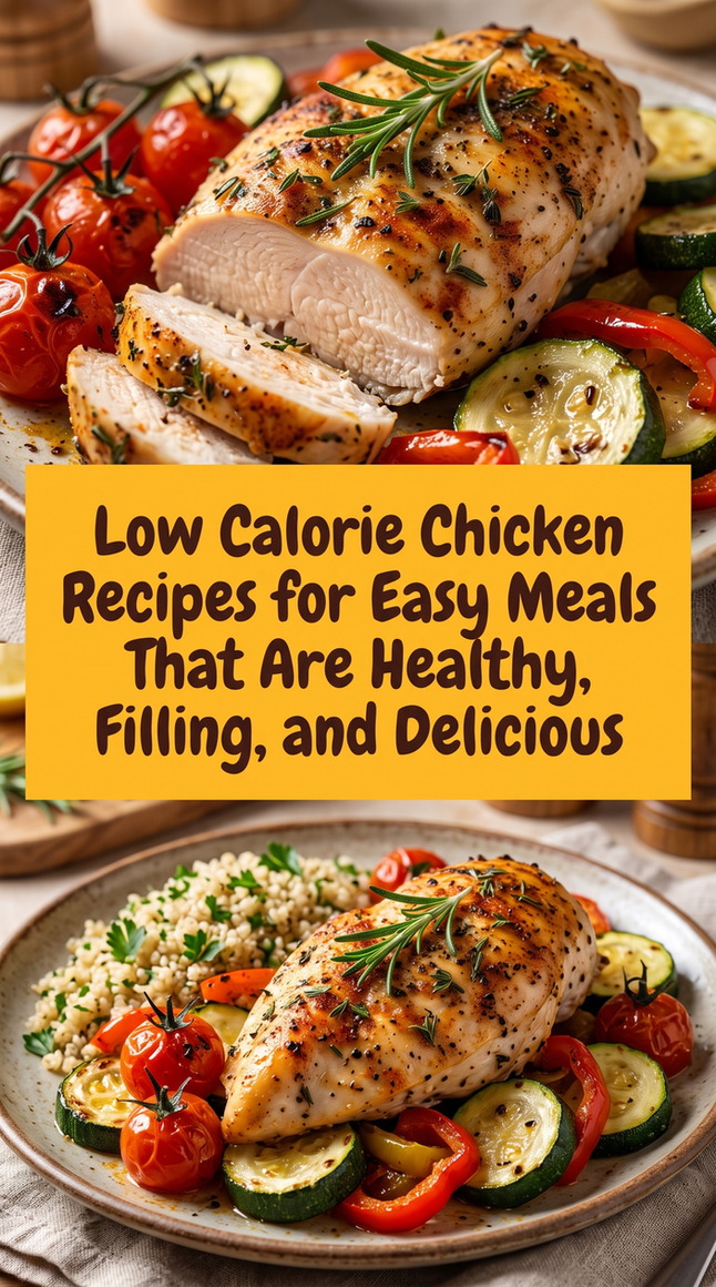 Low-Calorie Lemon Chicken with Vegetables prepared for Low Calorie Chicken Recipes for Easy Meals That Are Healthy, Filling, and Delicious, showing the finished dish