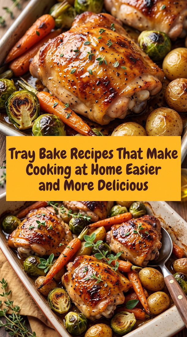 Honey Mustard Chicken Thigh Tray Bake prepared for Tray Bake Recipes That Make Cooking at Home Easier and More Delicious, showing the finished dish