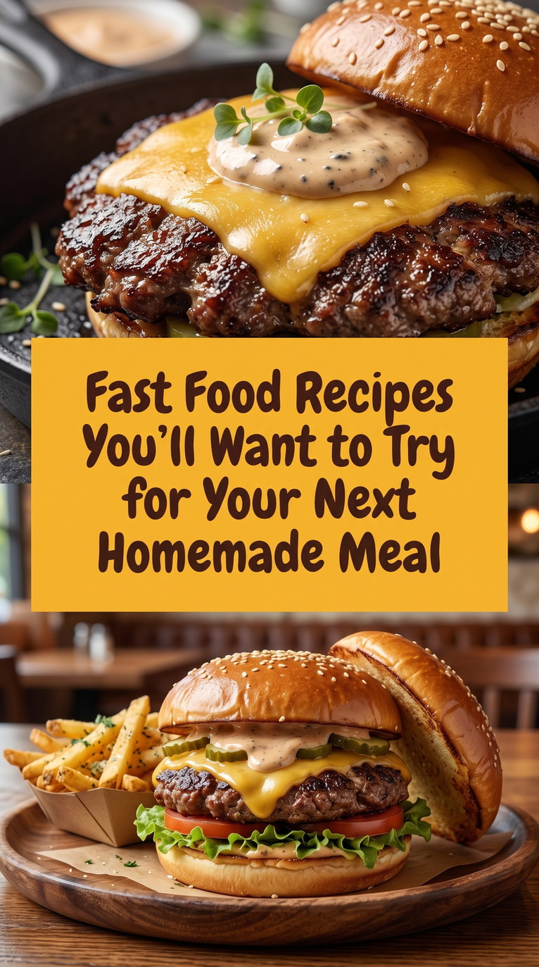 Classic Homemade Cheeseburgers prepared for Fast Food Recipes You’ll Want to Try for Your Next Homemade Meal, showing the finished dish